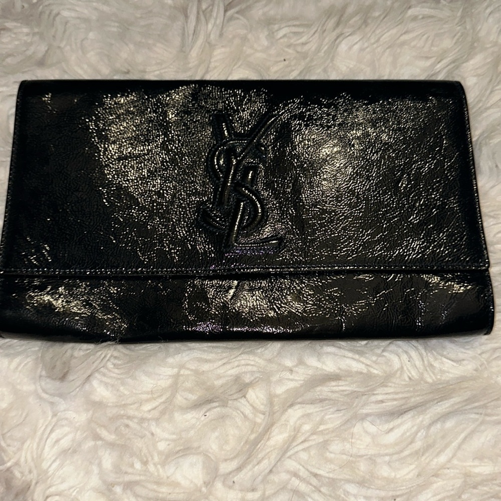 Ysl dark navy blue clutch